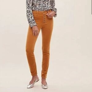 PILCRO HIGH-RISE BUTTON-FLY SKINNY CORDUROY PANTS